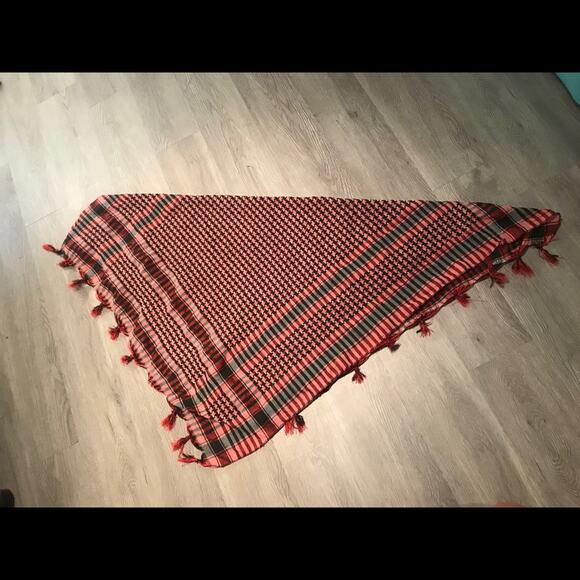 Red, Black & White Scarf, Shawl, Coverup, Blanket - Picture 7 of 8